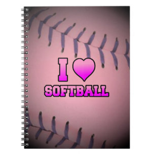Cuaderno Me encanta el sóftbol rosa