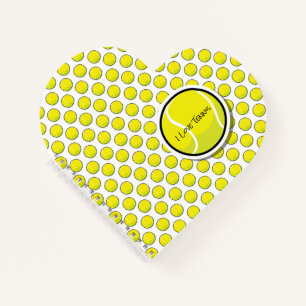 Cuaderno ME ENCANTA EL TENIS Ball Heart Sports Fun Yellow