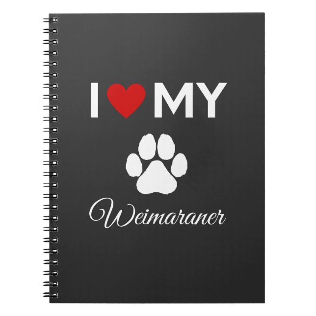 Cuaderno Me encanta el texto de mi personalizado de perro d (Frente)