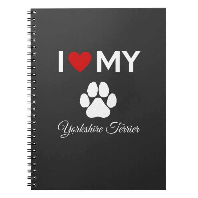 Cuaderno Me encanta el texto de mi personalizado de perro d (Frente)