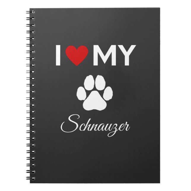 Cuaderno Me encanta el texto de mi personalizado de perro S (Frente)