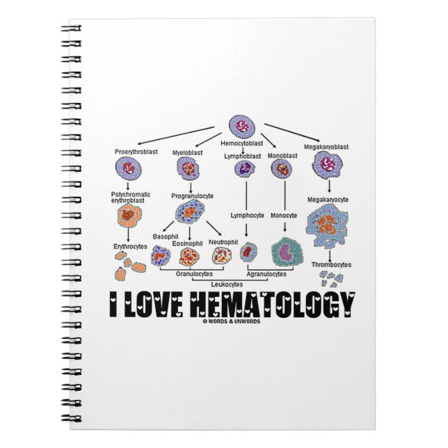Cuaderno Me Encanta La Hematología (Linaje De Células Sangr (Frente)