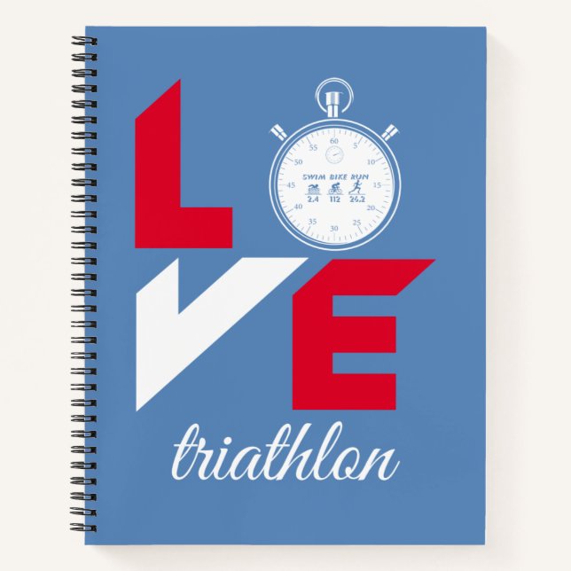 Cuaderno Me encanta la triatlón (Anverso)