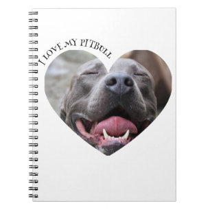 Cuaderno Me encanta mi foto de personalizado de perros pitb