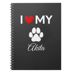 Cuaderno Me encanta mi nombre de costumbre de perro akita