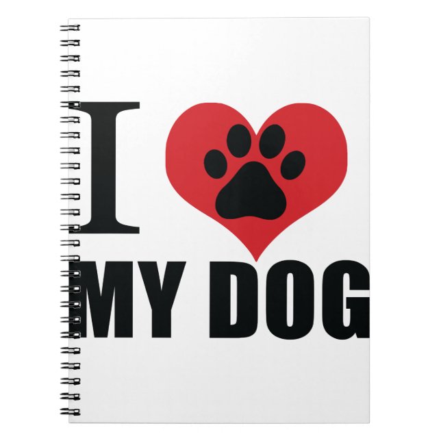 Cuaderno Me encanta mi perro tirando almohada (Frente)