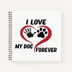 Cuaderno Me encanta mi perro tirando almohada