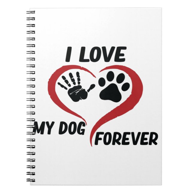 Cuaderno Me encanta mi perro tirando almohada (Frente)