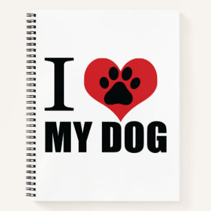 Cuaderno Me encanta mi perro tirando almohada