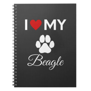 Cuaderno Me encanta mi personalizado de perro Beagle