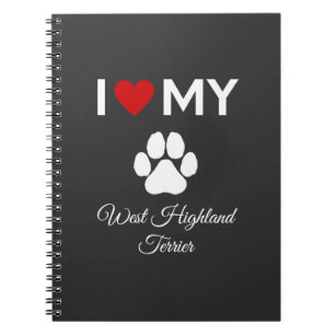 Cuaderno Me encanta mi personalizado de perros de West High