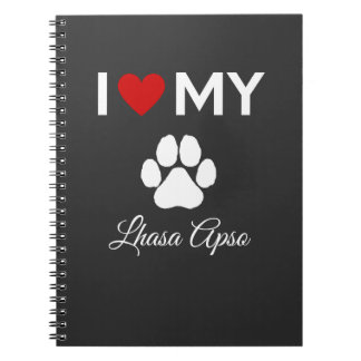 Cuaderno Me encanta mi personalizado de perros Lhasa Apso