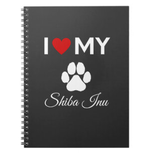 Cuaderno Me encanta mi personalizado de perros Shiba Inu.