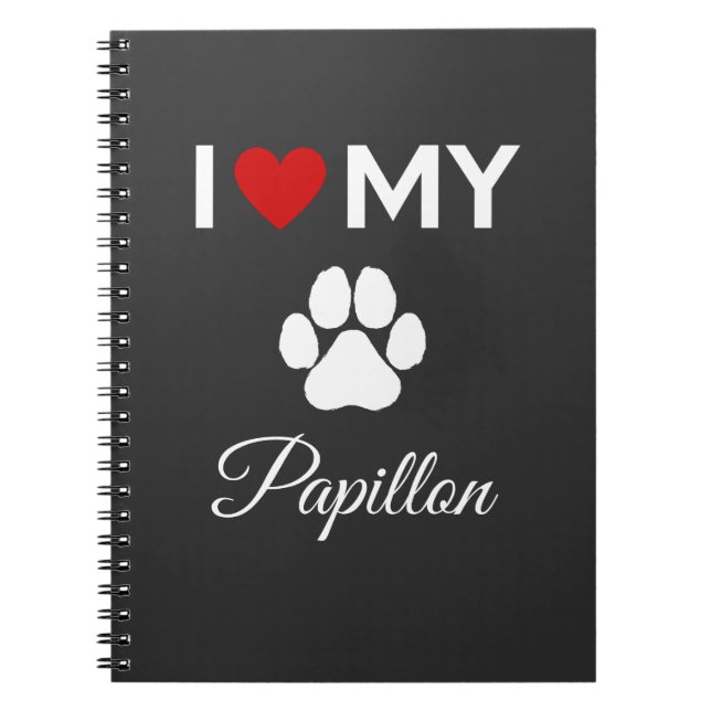 Cuaderno Me encanta mi personalizado Papillon (Frente)