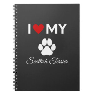 Cuaderno Me encanta mi texto personalizado de perro de Scot