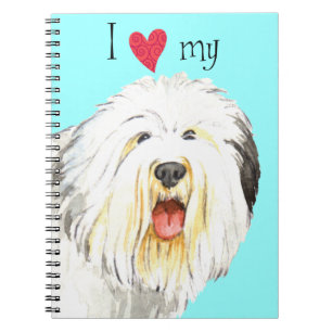 Cuaderno Me encanta mi viejo pastor inglés