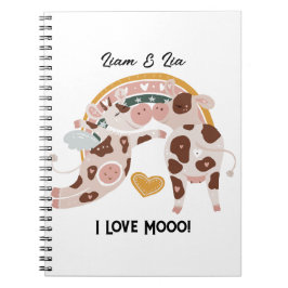 Cuaderno Me Encanta Mooo Cute Cow Personalizado Regalo