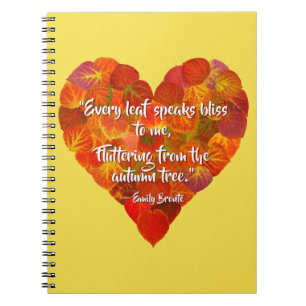 Cuaderno Me Encanta Otoño—Corazón de hojas de águila roja 1