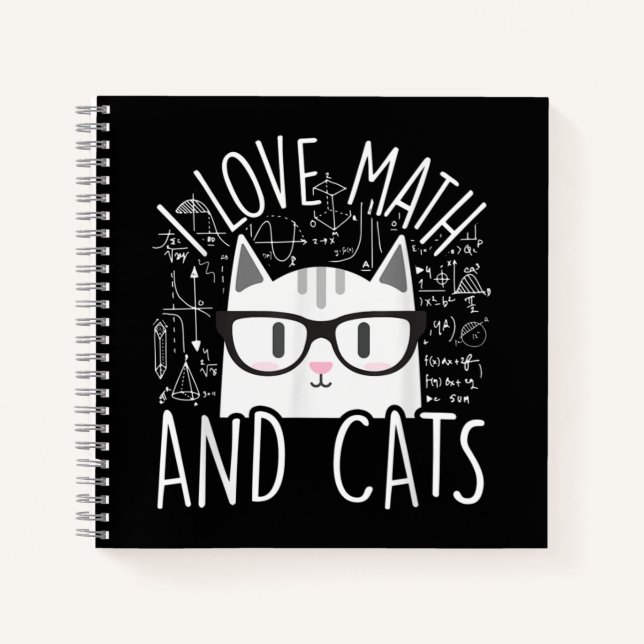 Cuaderno Me Encantan Las Matemáticas Y Los Gatos Cuidados G (Anverso)