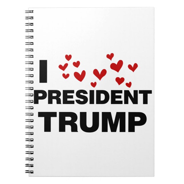 Cuaderno Me encantan los corazones del presidente Trump (Frente)
