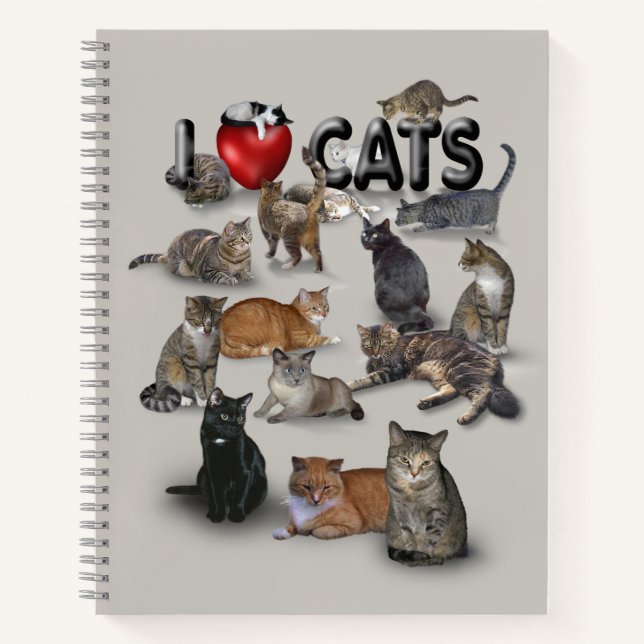 Cuaderno Me encantan los gatos 😻 (Anverso)