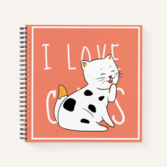 Cuaderno Me encantan los gatos - Dibujar bloc de notas (Anverso)