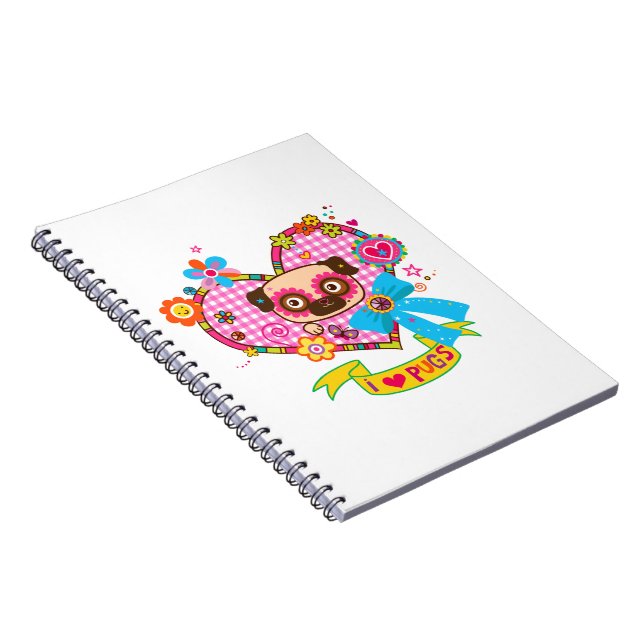 Cuaderno ¡Me Encantan Los Pugs! Portátil de fotos (Lado Derecho)