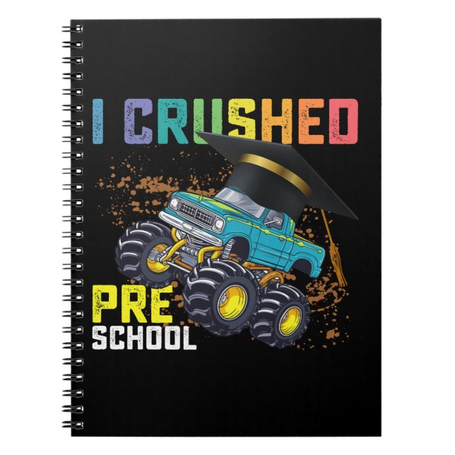 Cuaderno Me Gradué de Preescolar con Camión Monstruo (Frente)
