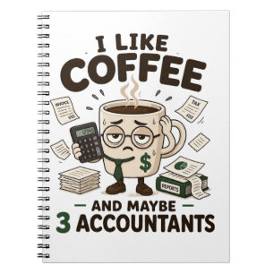 Cuaderno Me gusta el café y quizás 3 contables divertidos