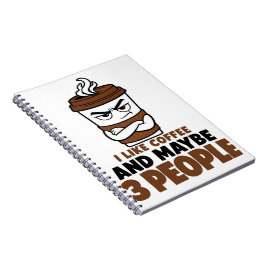 Cuaderno Me gusta el café y tal vez 3 personas Diario de in