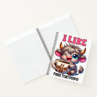 Cuaderno Me Gusta Más el Café que la Gente 