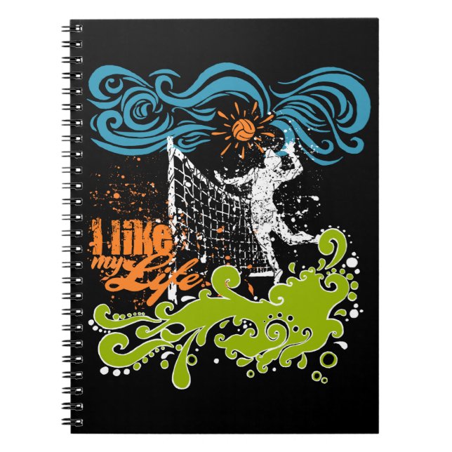 Cuaderno Me gusta MI billete de voleibol de vida (Frente)