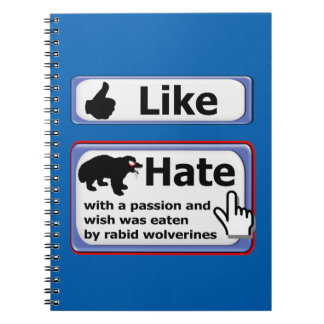Cuaderno Me gusta u odio con un botón de pasión