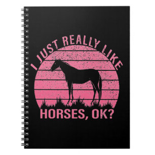 Cuaderno Me gustan mucho los caballos en rosa 
