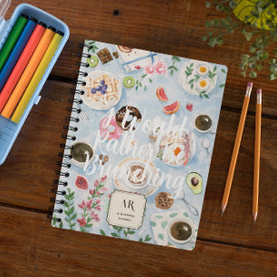 Cuaderno Me gustaría estar desayunando   Monograma personal