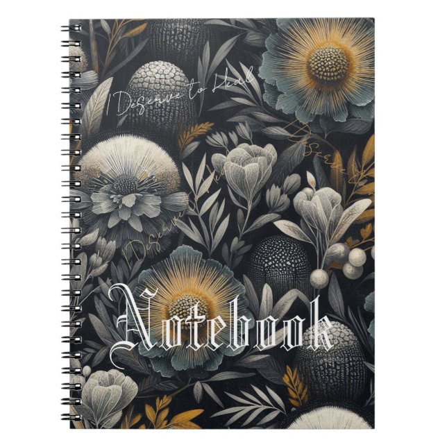 Cuaderno Me merezco curar - Moody Botanical Design 2 (Frente)
