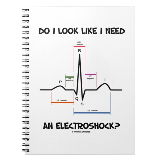 Cuaderno ¿Me Parece Que Necesito Un Electrochoque? ECG EKG (Frente)