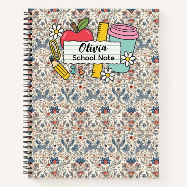 Cuaderno meadow floral Back to School Supplies Teachers  (Anverso)