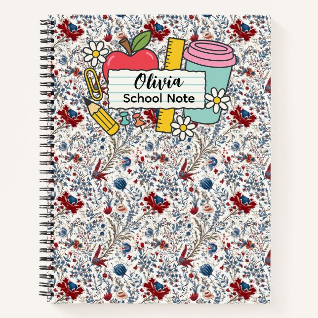 Cuaderno meadow floral Back to School Supplies Teachers  (Anverso)