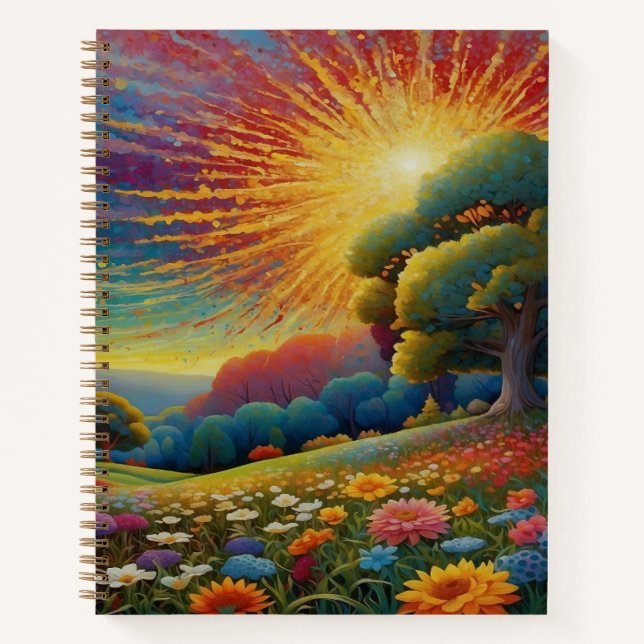 Cuaderno Meadow Wildflowers Colorful Art (Anverso)