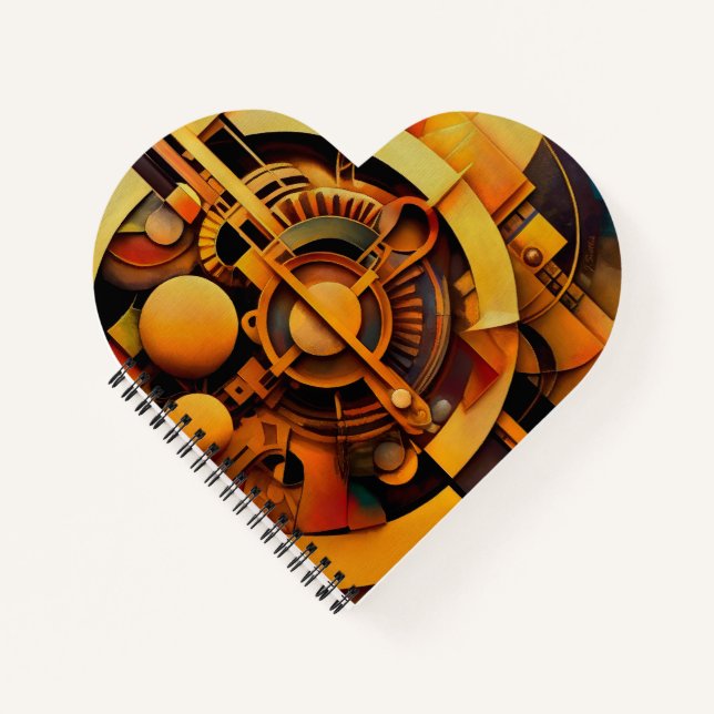 Cuaderno Mecanismo Dorado Abstracto Steampunk (Anverso)