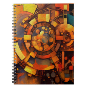 Cuaderno Mecanismo Solar Steampunk Abstracto