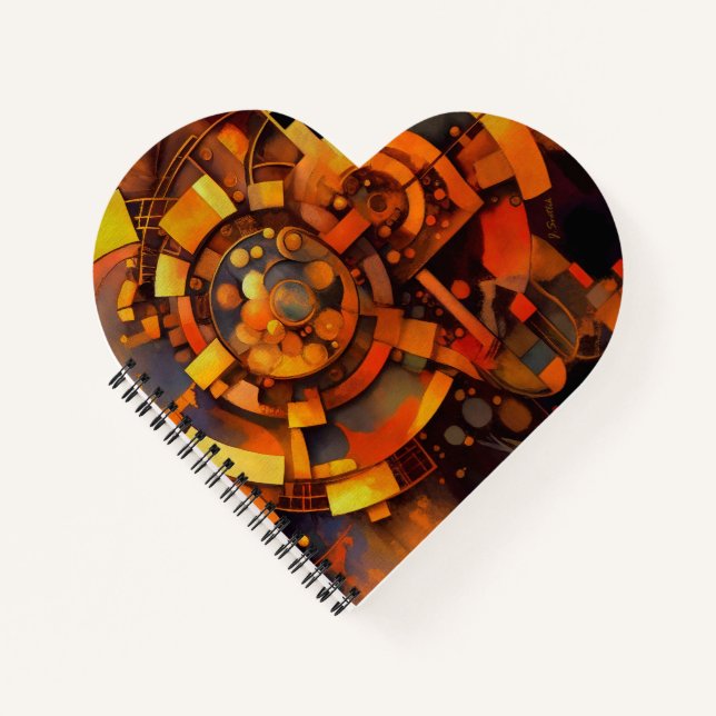 Cuaderno Mecanismo Solar Steampunk Abstracto (Anverso)