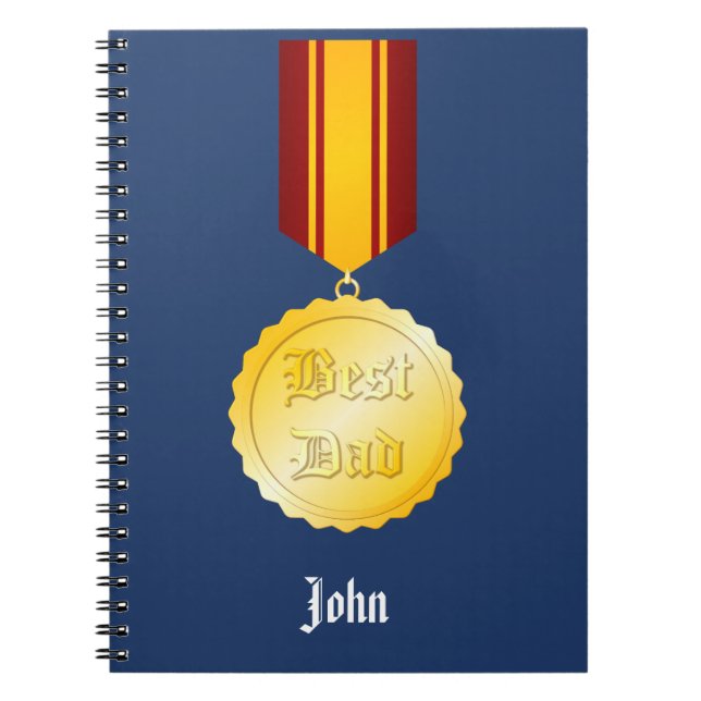 Cuaderno Medalla de broche Mejor Papá Día del Padre (Frente)