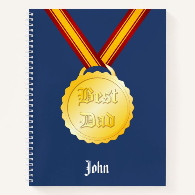 Cuaderno Medalla de Mejor Papá Día del Padre (Anverso)