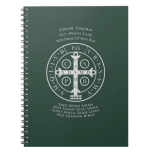 Cuaderno Medalla de San Benedicto con oración latina