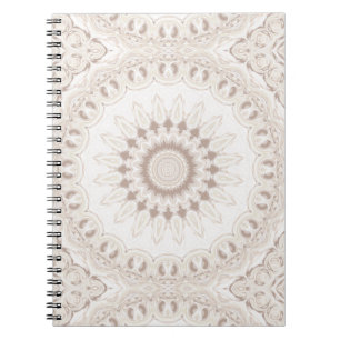 Cuaderno Medallón de color beige y manala blanca