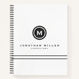 Cuaderno Medallón Monograma Blanco Profesional