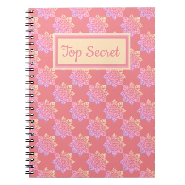 Cuaderno Medallones Boho Pastel para bloc de notas en espir (Frente)