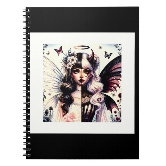 Cuaderno Media Angel Devil Dark Beauty Broken Wing Fairy (Frente)